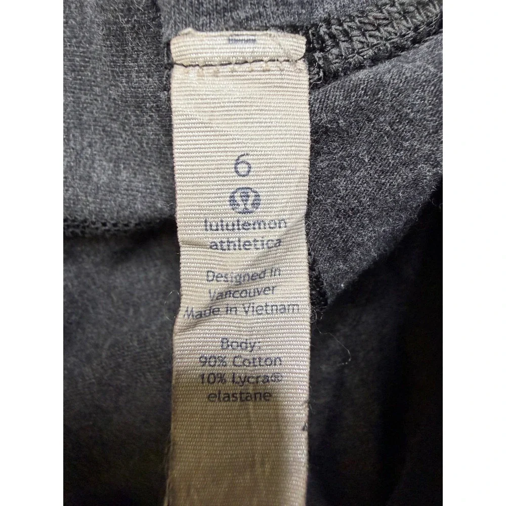 Lululemon Leggings Womens 6 Grey High Rise Cotton Blend Full Length Yoga Pants
